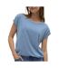 T-shirt bleu/blanc femme vero moda mava - l-1