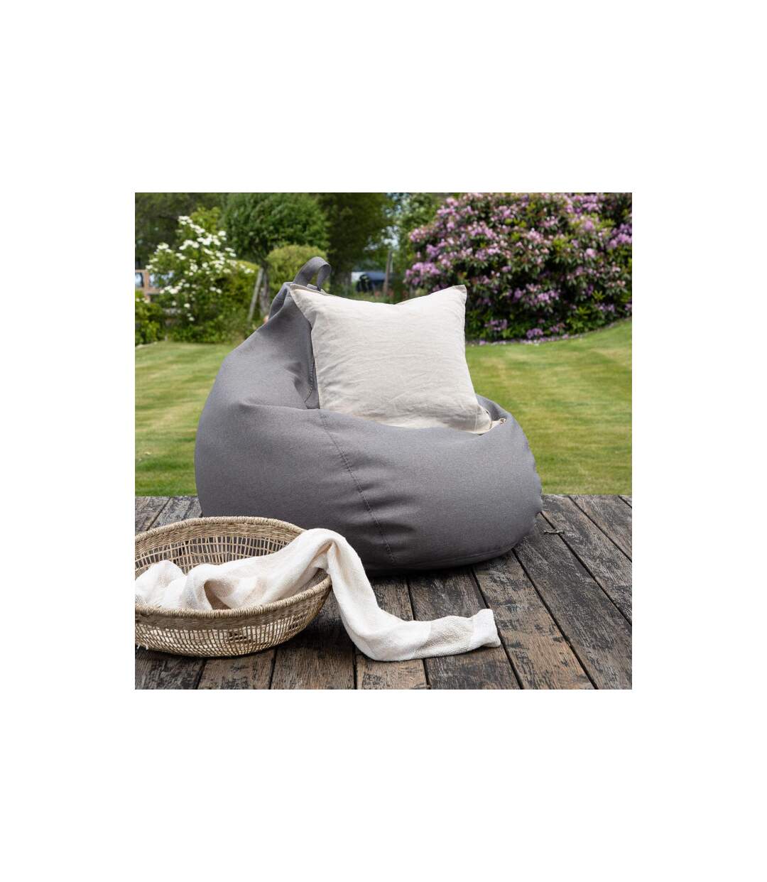 Pouf de Jardin Bago 110cm Gris Foncé-5