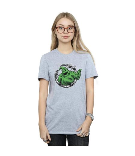 Disney Womens/Ladies Nightmare Before Christmas Roll The Dice Cotton Boyfriend T-Shirt (Gris sportif) - UTBI41587