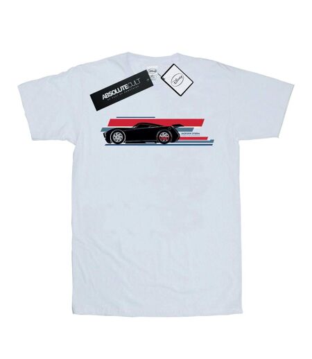 Disney T-shirt boyfriend en coton à rayures tempête Cars Jackson Femme/Ladies (Blanc) - UTBI16011