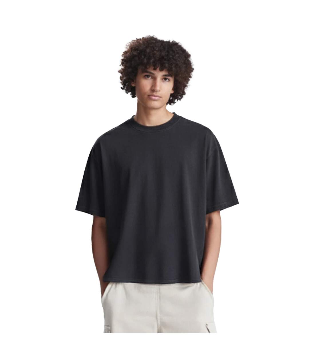 T-shirt Motif/style Rectangulaire Homme Noir Sombre Awdis-1