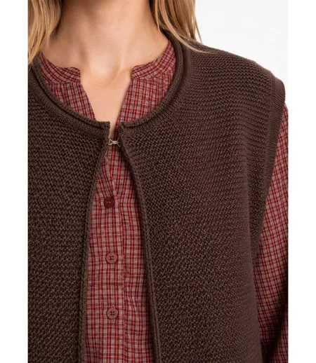 Gilet sans manches maille fantaisie