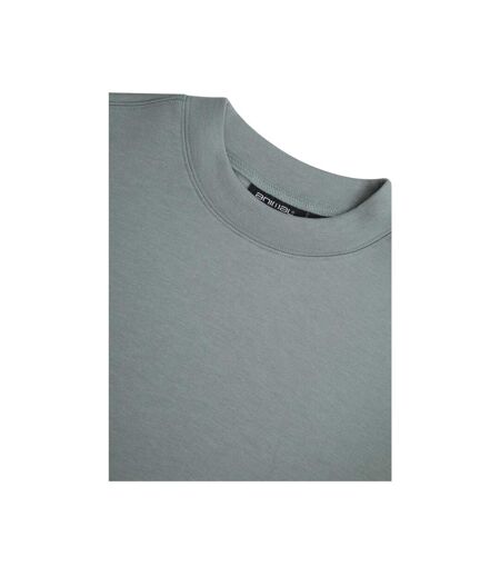 Womens/ladies Active Crop Sweatshirt Pale Green Animal