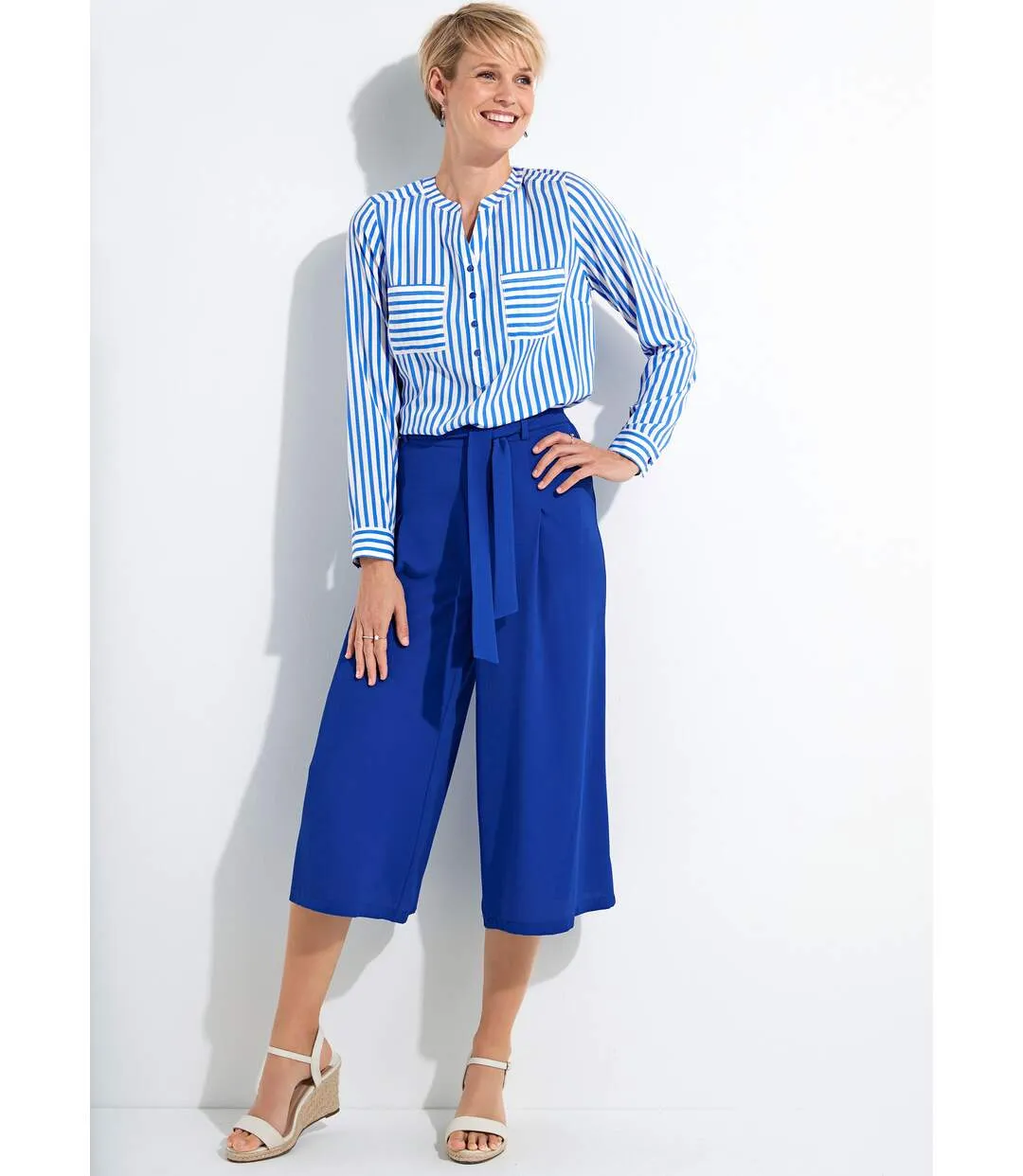 Jupe-culotte longue taille semi-élastiquée-4