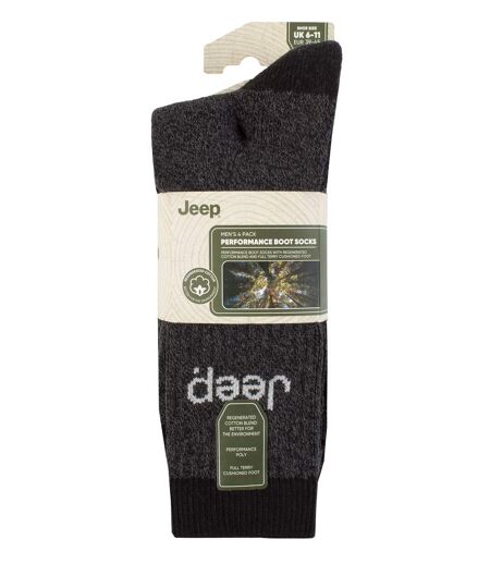 Mens 4 Pack Recycled Cotton Boot Socks