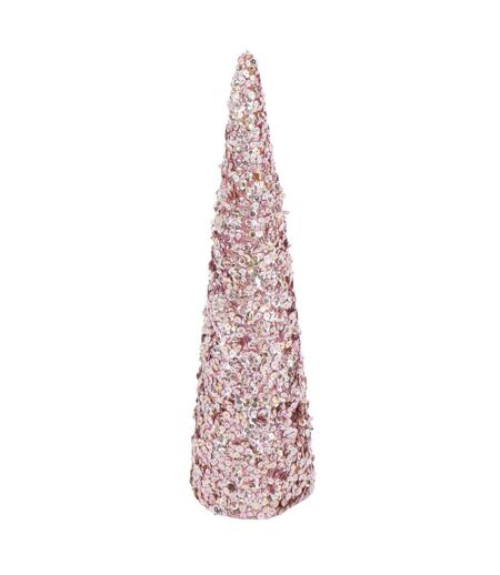 Cône Déco Sequins 46cm Rose Clair