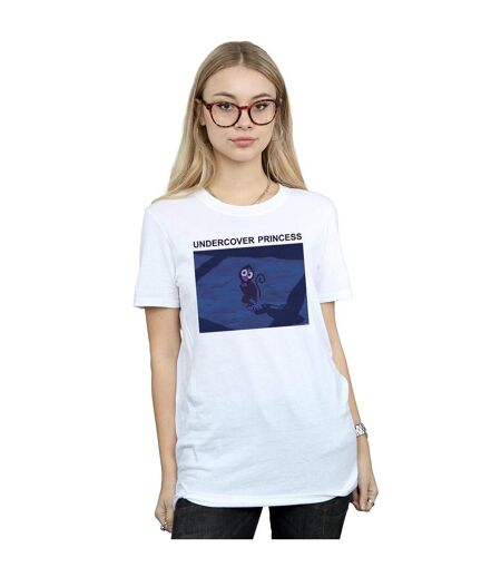 Disney Femme/Les femmes Aladdin Undercover Princess Cotton Boyfriend T-Shirt (Blanc) - UTBI42758