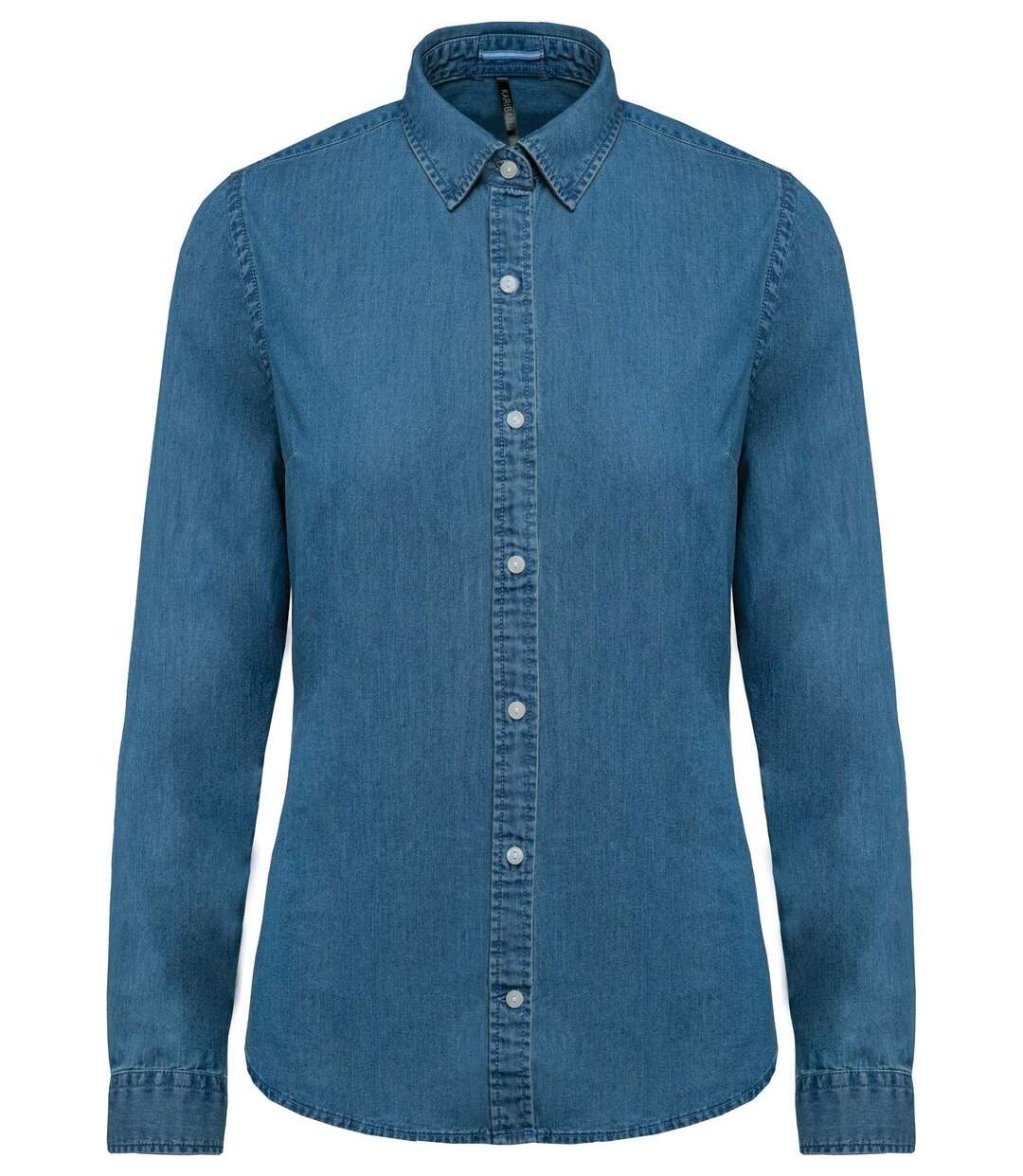 Chemise chambray manches longues - K509 - bleu - femme