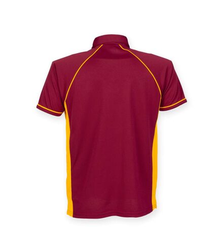 Finden & Hales Mens Piped Performance Sports Polo Shirt (Maroon/ Amber/ Amber) - UTRW427