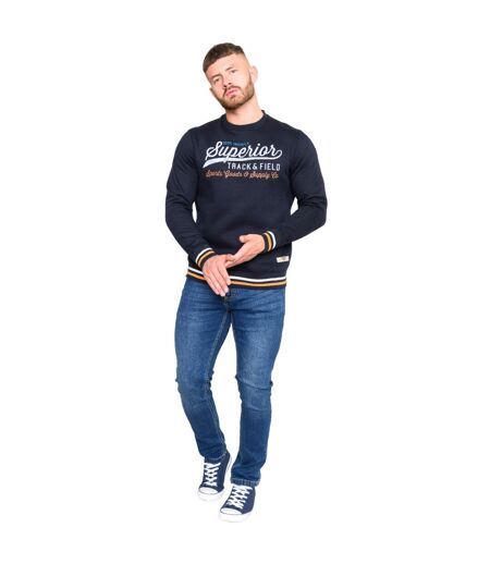 Mens d555 marlow superior track & field crew neck sweatshirt navy Duke