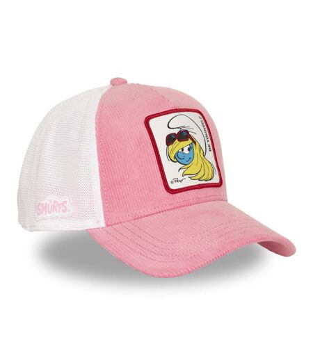 Casquette baseball effet velours avec filet et patch Soft Pink Capslab