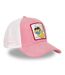 Casquette baseball effet velours avec filet et patch Soft Pink Capslab-4