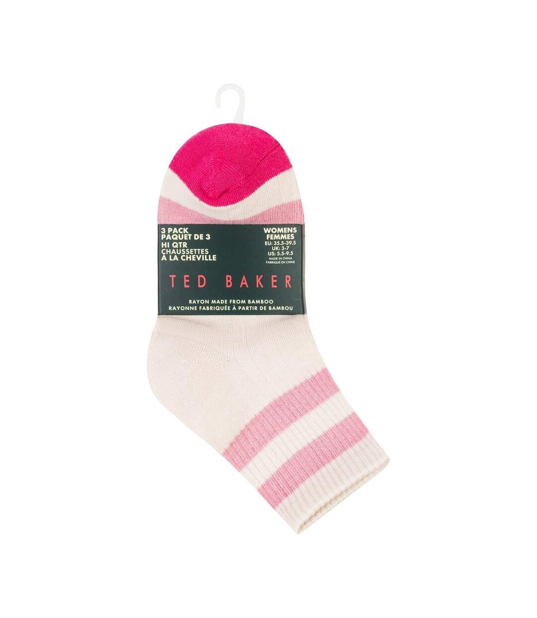 Socquettes Femme Rose Blanc Vert Pastel Ted Baker-2