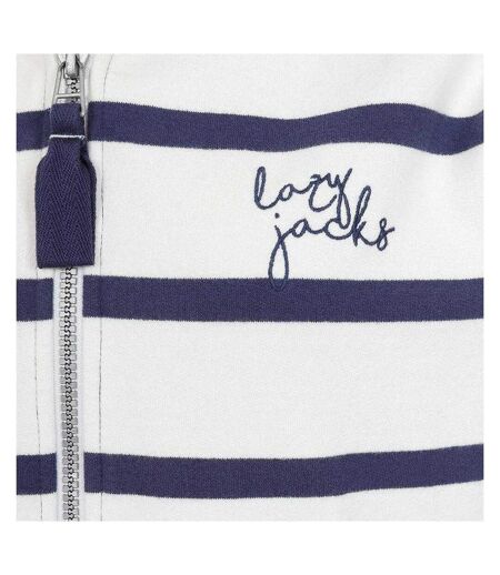Womens/ladies Striped Full Zip Hoodie Twilight Lazy Jacks