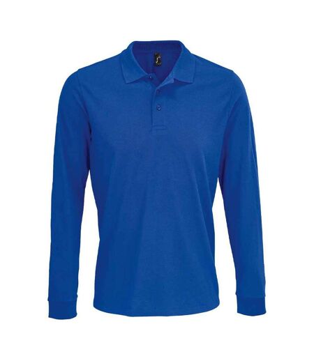 SOLS Unisex Adult Prime Pique Long-Sleeved Polo Shirt (Royal Blue)