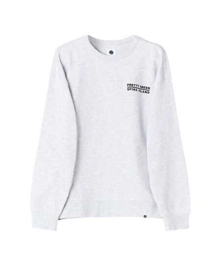 Mens Spike Island Lettering Sweatshirt Light Grey Pretty Green