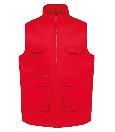 Gilet multipoches rembourré sans manches - Unisexe - WK607 - rouge