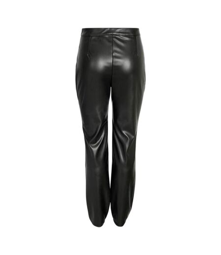 Womens/ladies Faux Leather Chinos Black Noisy May