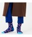1 Pack Mens & Ladies Cotton Navy Worm Design Socks-3