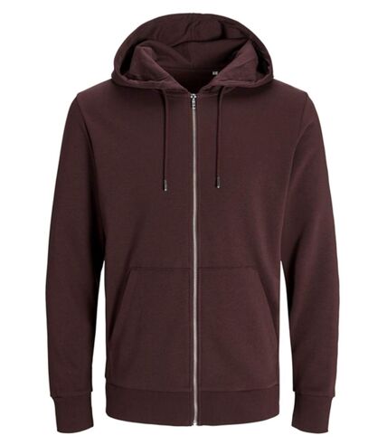 Sweat zippé à capuche - JACK&JONES - Unisexe - JJ3907 - rouge vin port royal