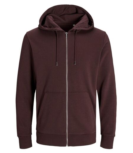 Sweat zippé à capuche - JACK&JONES - Unisexe - JJ3907 - rouge vin port royal