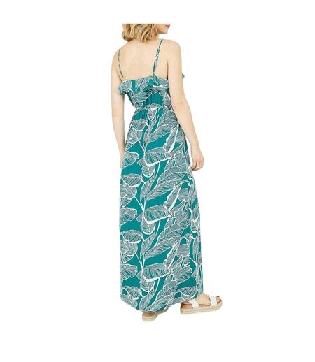 Robe Longue Motif/style Tropical Femme Vert Mela London