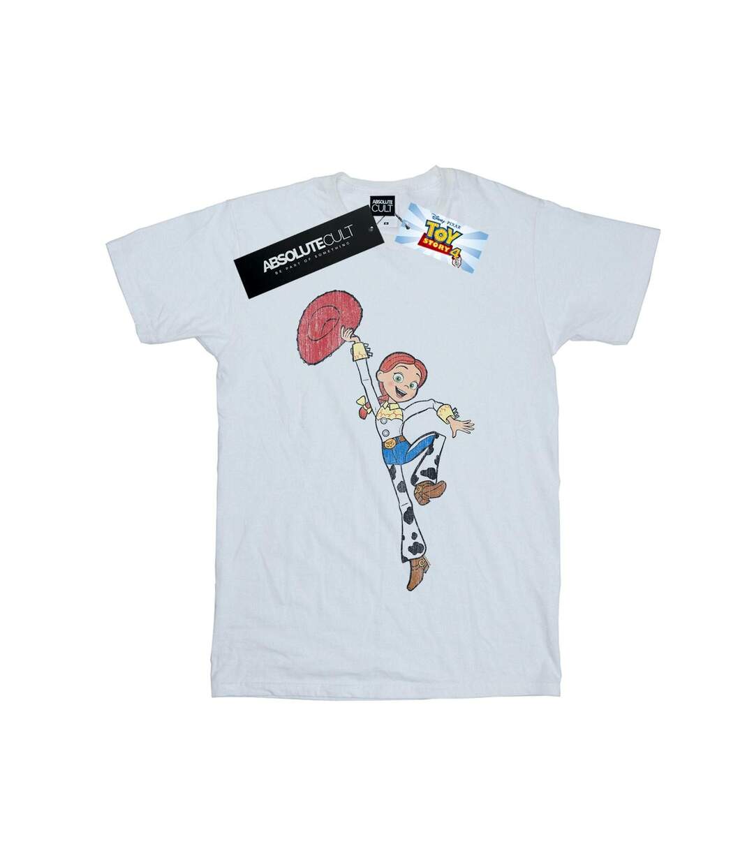 Disney Womens/Ladies Toy Story 4 Jessie Jump Pose Cotton Boyfriend T-Shirt (Blanc) - UTBI47016-1