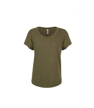 Next Level Womens/Ladies Tri-Blend Dolman T-Shirt (Military Green)