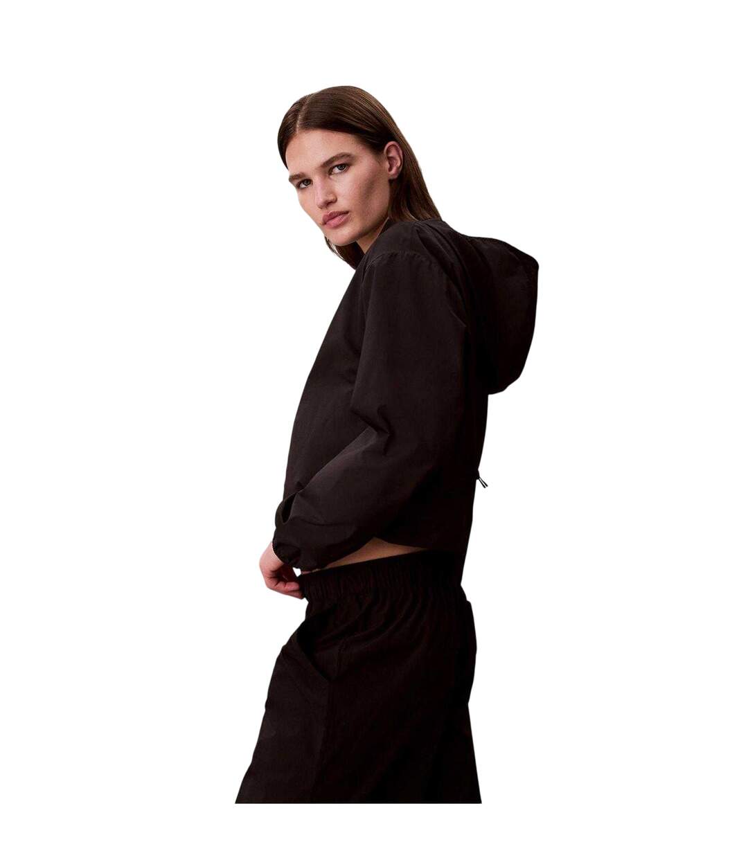 Womens/ladies Lightweight Wind Jacket Black Calvin Klein-3