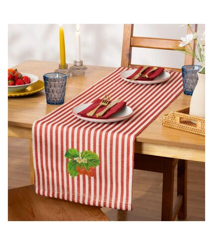 Strawberry table runner 230cm x 35cm candy cane Wylder