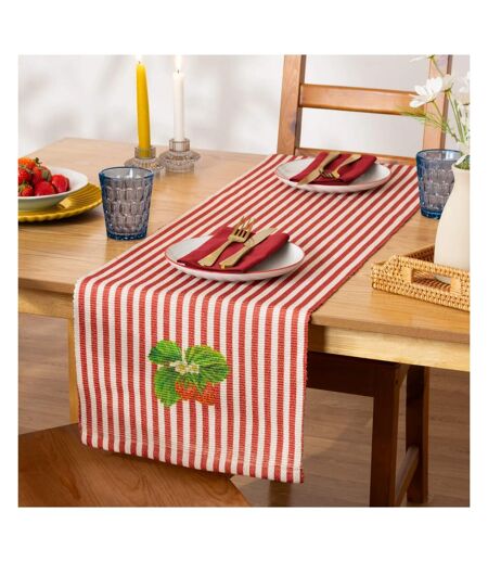 Strawberry table runner 180cm x 35cm candy cane Wylder