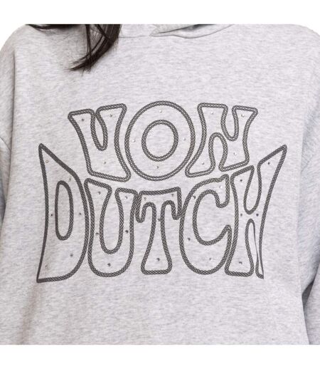 Sweat à capuche femme relax fit avec imprimé Puff et Strass Chain Vondutch