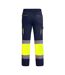 Pantalon Homme Bleu Marine Jaune Fluo Roly Workwear-2