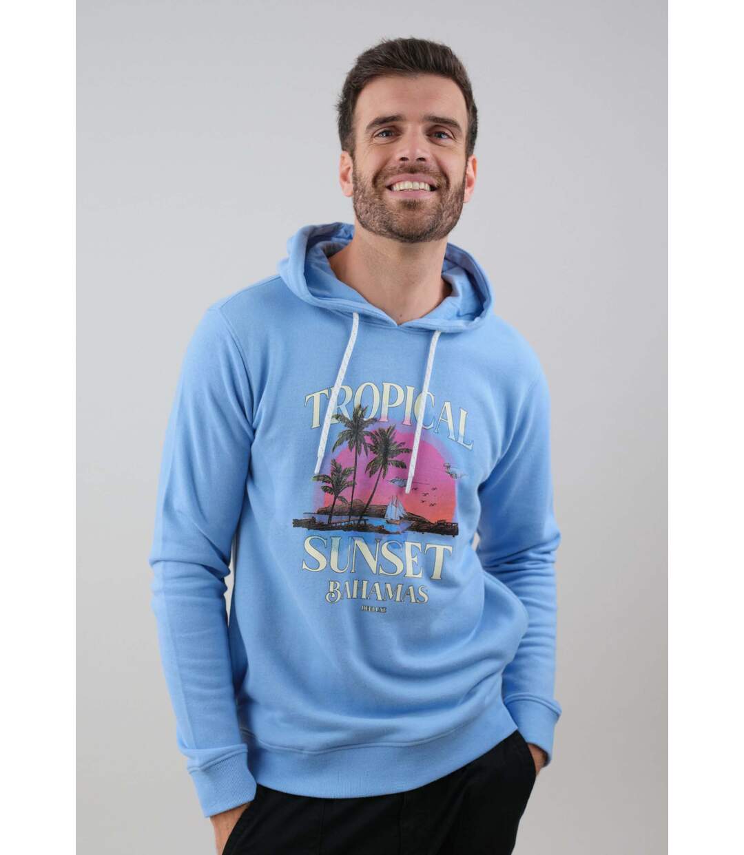 Sweat homme en coton à capuche TROPICAL