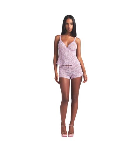 Ensemble Lingerie Motif/style Lacets Femme Rose Clair Skims