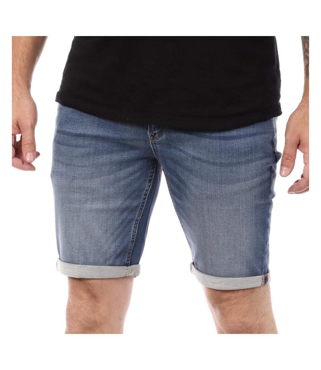 Short en Jean Bleu Clair Homme Schott Luca - 3XL-1