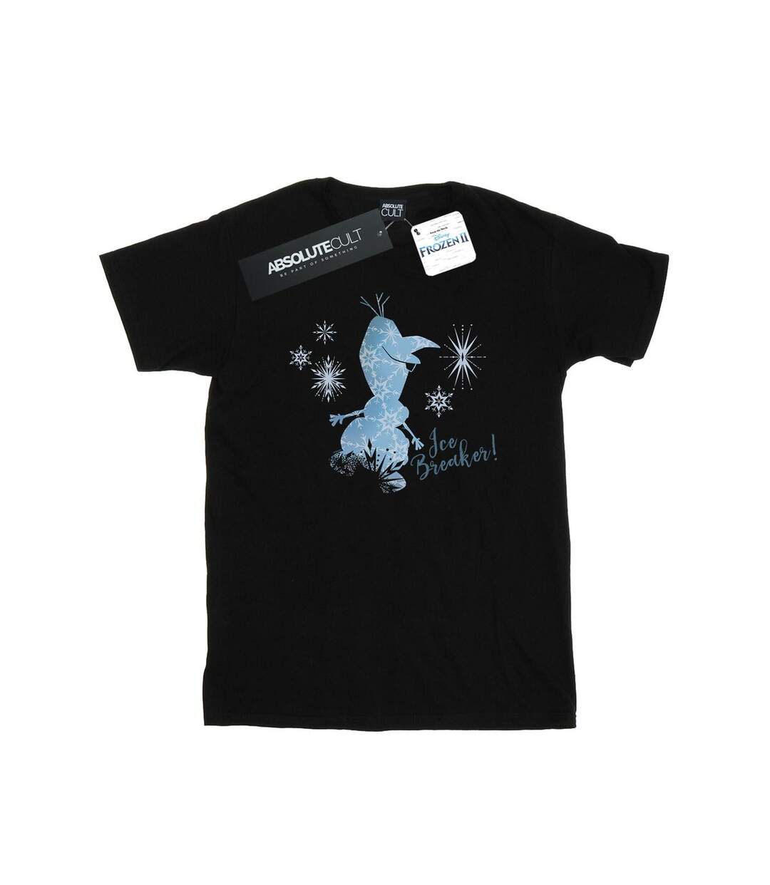 Disney Womens/Ladies Frozen 2 Olaf Ice Breaker Cotton Boyfriend T-Shirt (Noir) - UTBI48115-1
