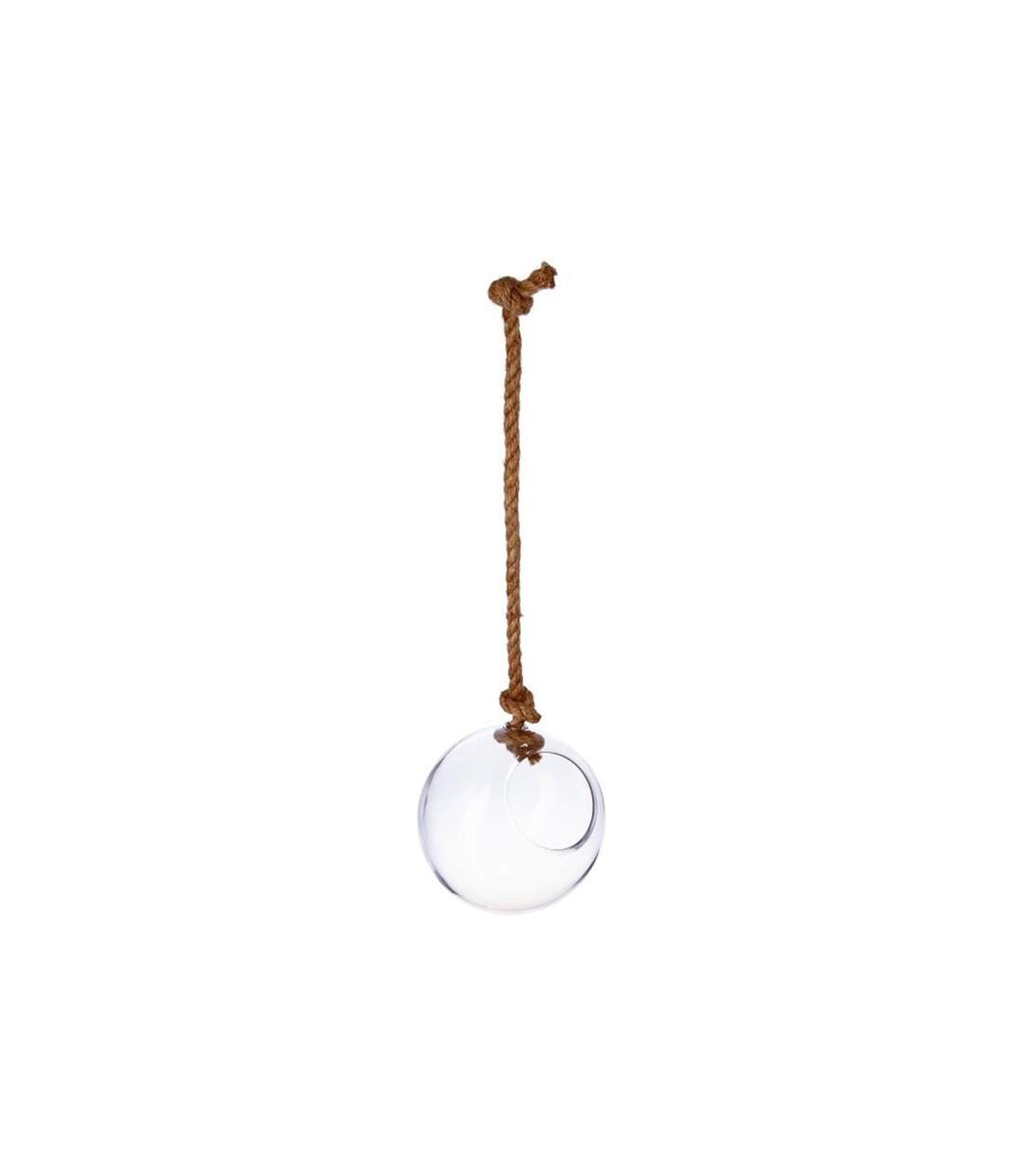 Boule en Verre à Suspendre Corde 22cm Transparent-1