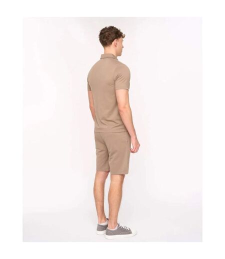 Mens Medford Pintuck Everyday Polo And Shorts Set Taupe Duck And Cover