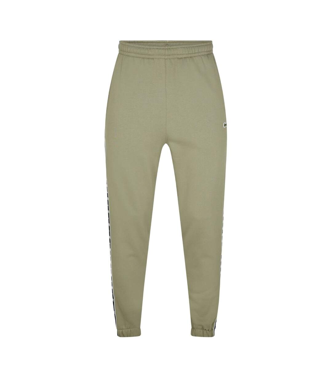 Mens Side Stripe Slim Sweatpants Khaki Green Lacoste-1