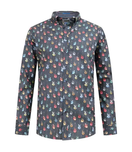 Chemise Motif/style Guitare D555 Wakefield Homme Gris Duke