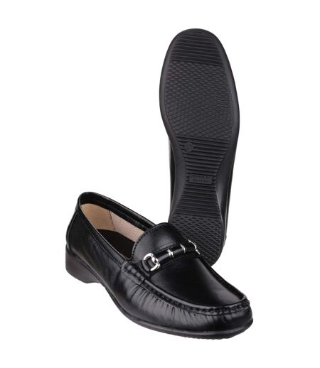 Cotswold Barrington Ladies Loafer Slip On Shoes (Black) - UTFS2876