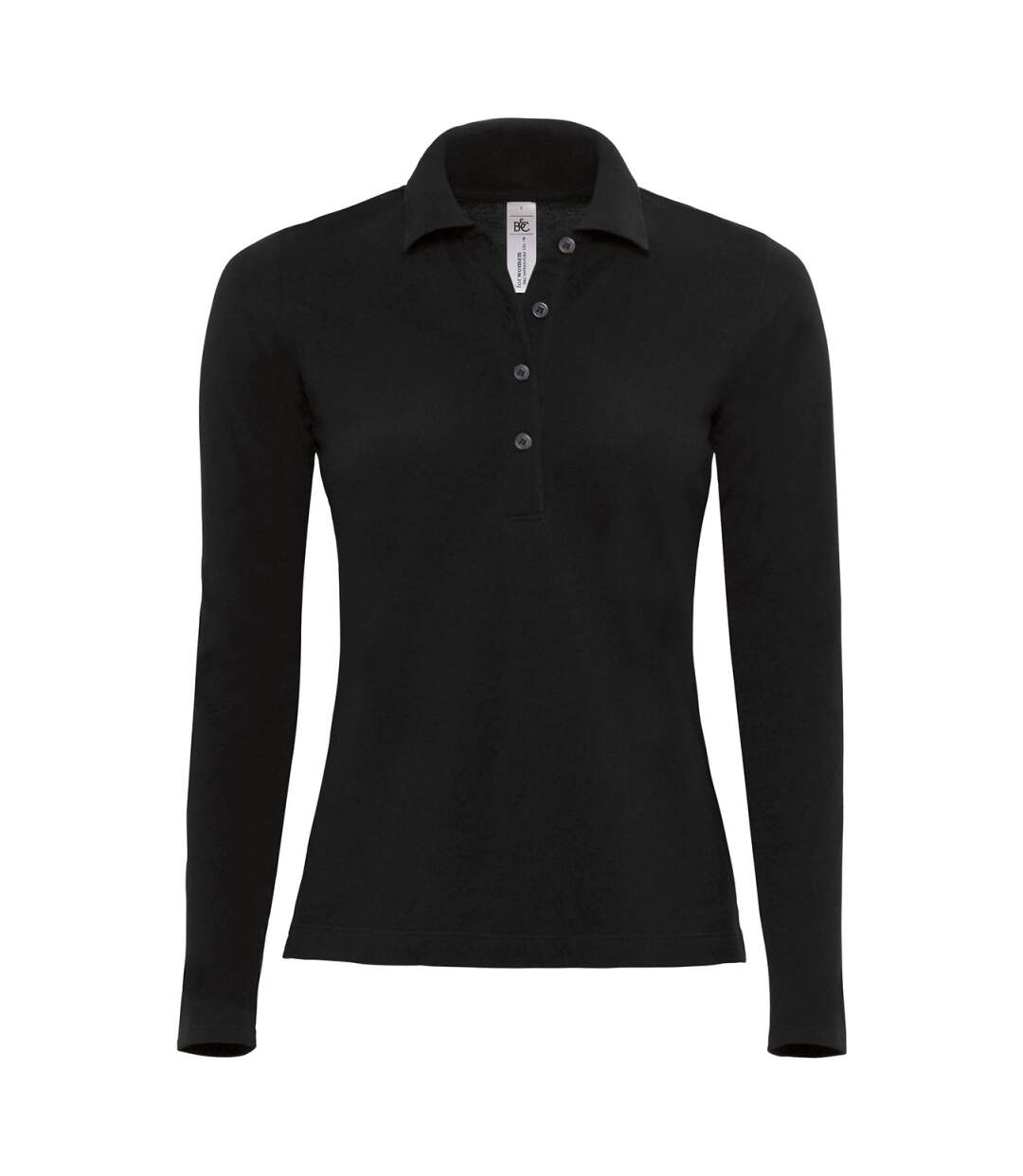 Polo femme manches longues - PW456 - noir-1