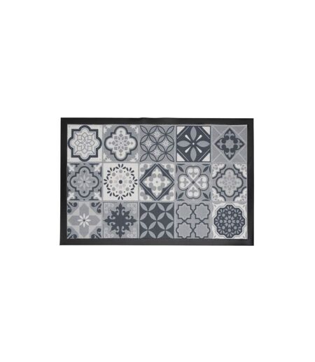 Tapis Déco à Motifs Carreaux Ciment 40x60cm Gris