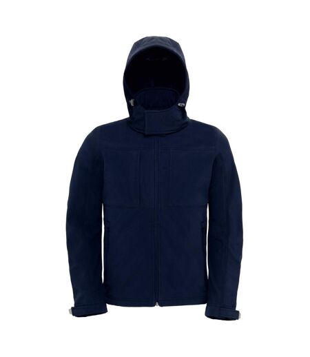 B&c Mens Softshell Hooded Breathable, Waterproof & Windproof Jacket Doublure Polaire Bleu Marine B And C