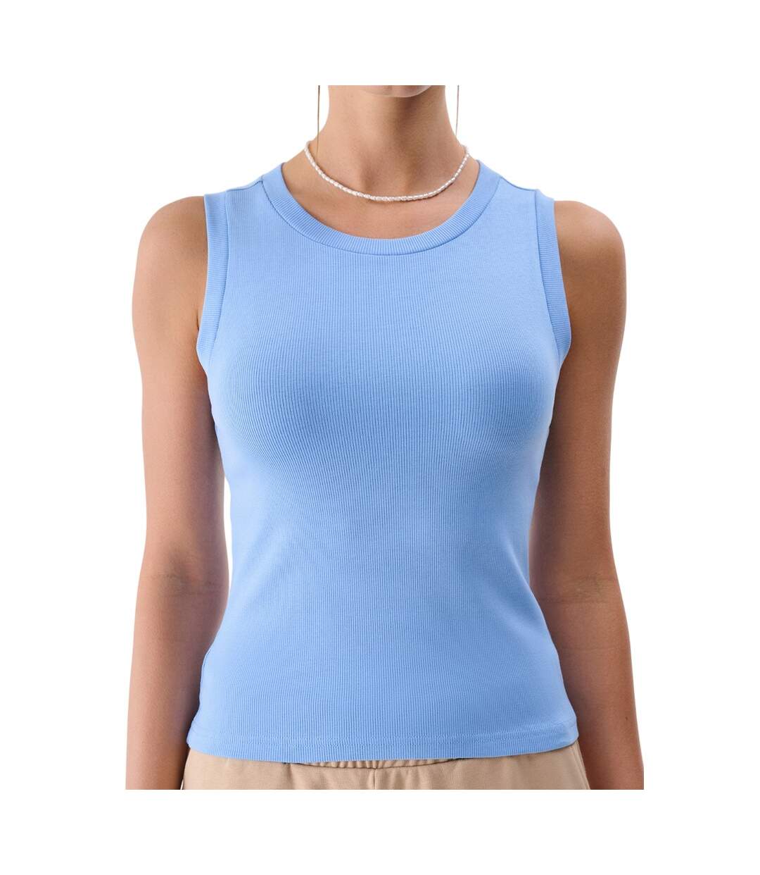 Débardeur Sans Manches F132 Femme Bleu 4F-2