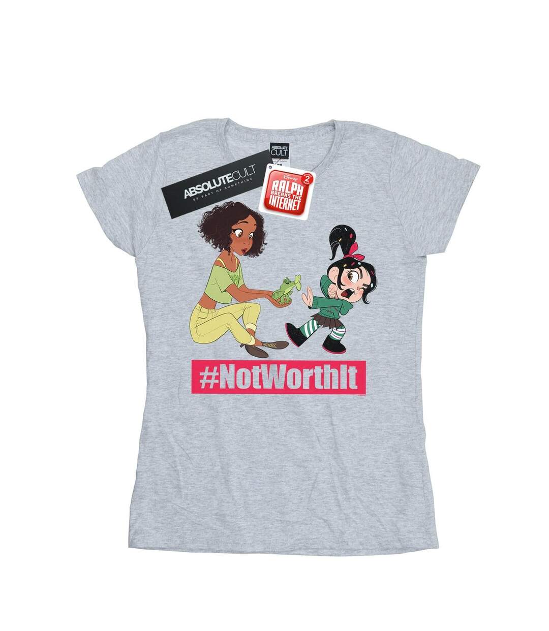 Disney T-shirt en coton Womens/Ladies Wreck It Ralph Tiana And Vanellope (Gris sportif) - UTBI44983-1