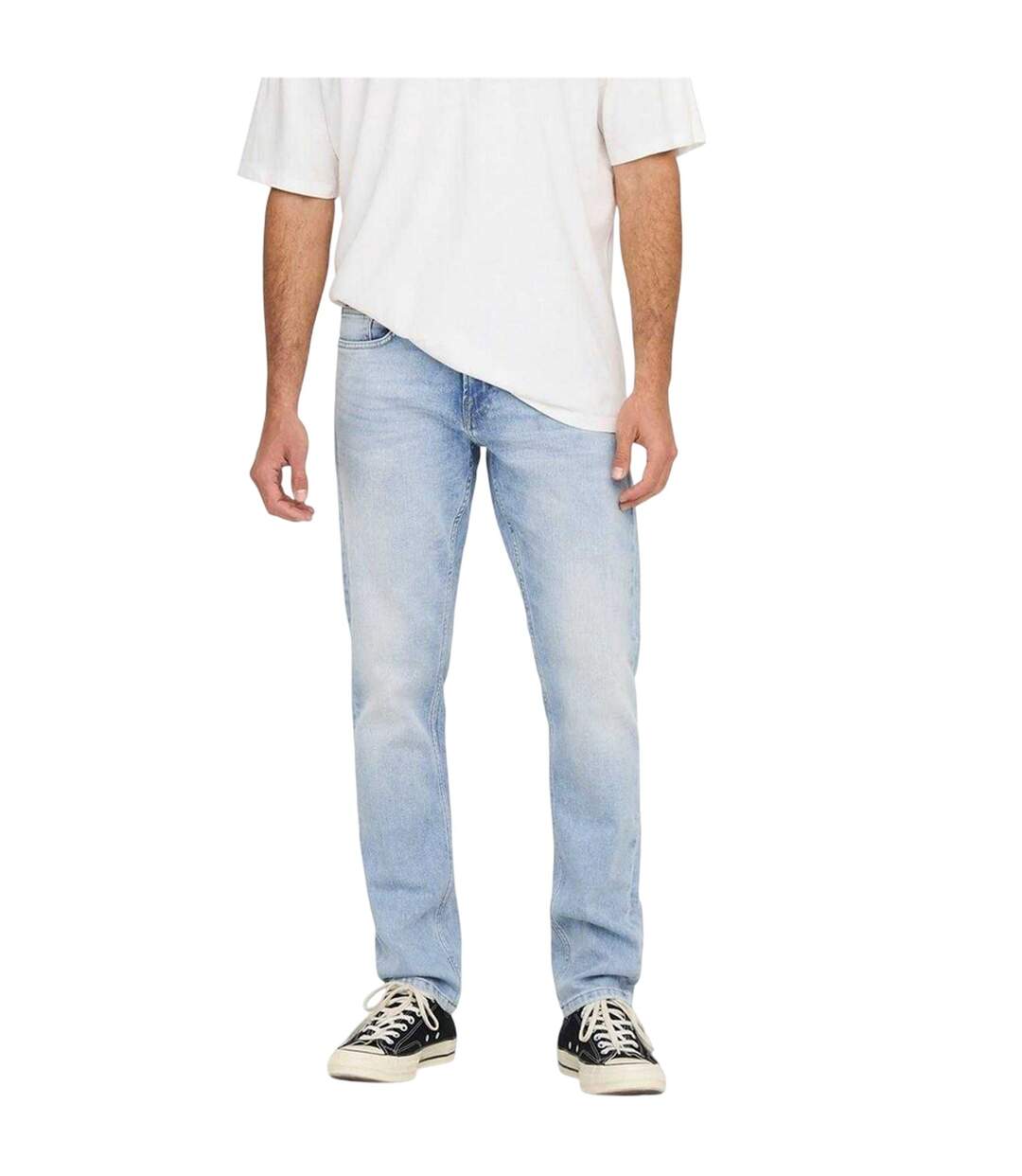 Mens Tai Logo Tapered Jeans Light Blue Only And Sons-2