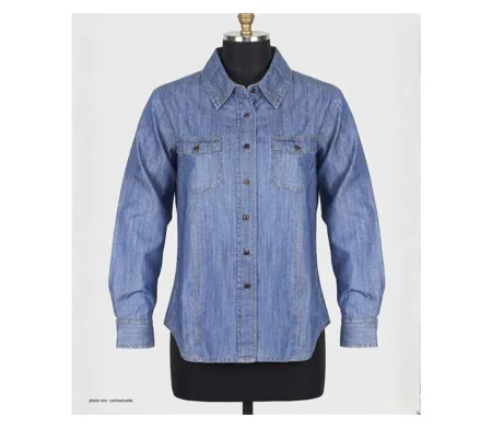 MAYFLOWER LERIDA1 – Chemisier en jean bleu denim pour femme : le confort intemporel au quotidien