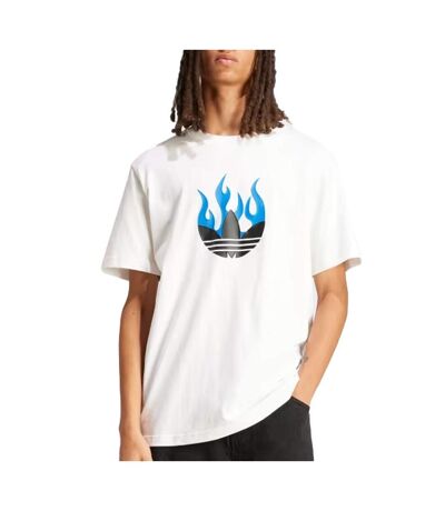 T-Shirt blanc homme adidas flames - m